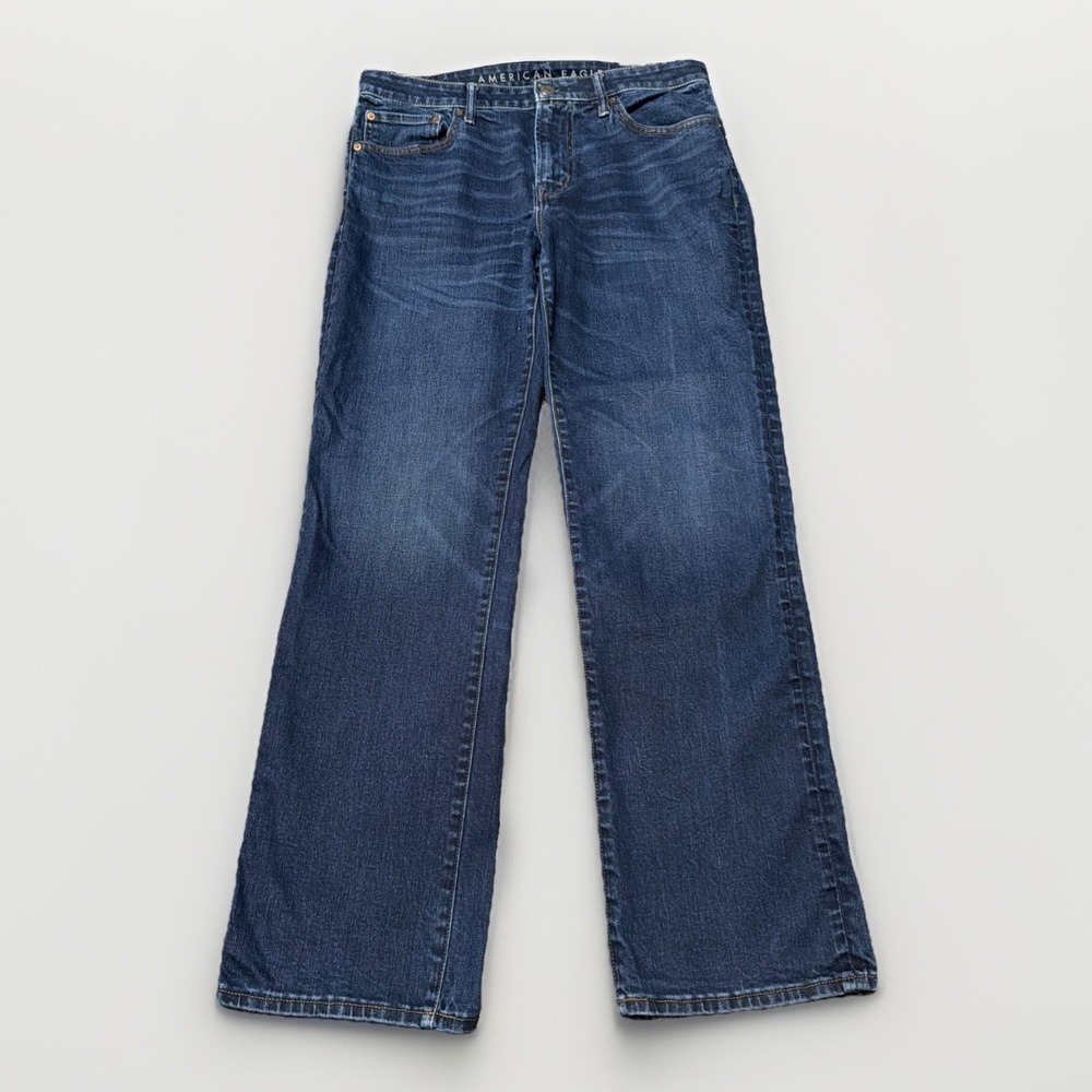 American Eagle Jeans Mens 34x34 (Fits 35x32) Original Bootcut Blue AirFlex+
